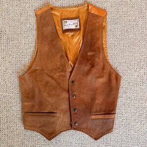 Vintage Guess Brown Leather Vest